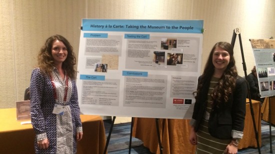 Sarah Soleim and Abigail Jones present their poster, "History a la Carte: Taking the Museum to the People"